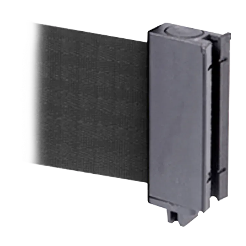 Belt end clip and its receiver, the pair that joins one post to the next.